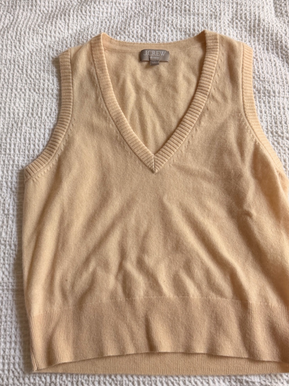 J. Crew yellow cashmere sweater vest small
